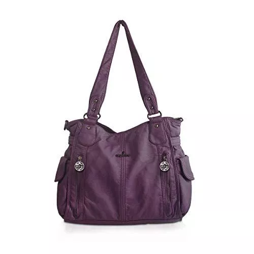 NICOLE &amp; DORIS Taschen & Rucksäcke NICOLE &amp; DORIS Damen Handtaschen Groß Retro Schultertasche Hobo Bag Leder Frauen Umhängetasche Lila