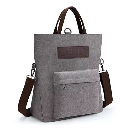 KALIDI Taschen & Rucksäcke KALIDI Canvas Damen Umhängetasche Rucksack 2 in 1 Groß Crossbody Tasche Handtasche Damen Mehrzweck Schultertasche Hobo Tasche für Arbeit Schule Büro Shopper Reise Outdoor