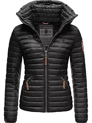 MARIKOO Jacken MARIKOO Damen Übergangsjacke Steppjacke mit abnembarer Kapuze Löwenbaby XS-XXL