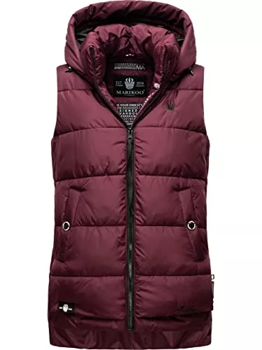MARIKOO Westen MARIKOO Damen Steppweste leichte Outdoor-Weste mit Abnehmbarer Kapuze Zarinaa XS-XXL