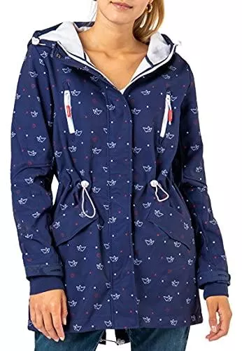 Sublevel Jacken Sublevel Damen Outdoor Softshell-Jacke Mantel mit maritimen Muster