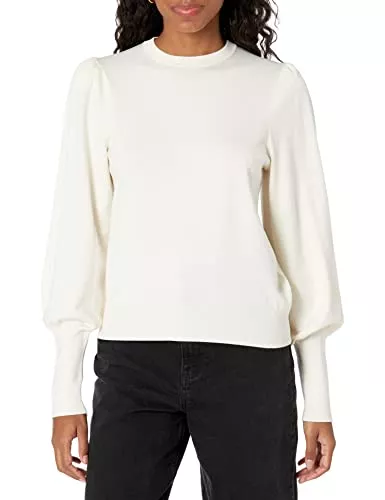 The Drop Pullover & Strickmode The Drop Pullover Vivienne für Damen, mit Schulterpolstern, Rundhalsausschnitt und Ballonärmeln