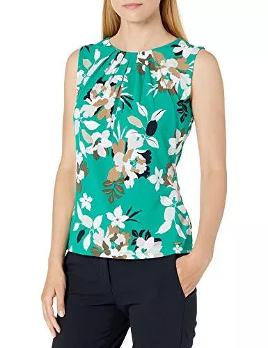 Calvin Klein Ärmellose Blusen Calvin Klein Damen Pleat Neck Cami Anzugjacke, Business-Stil