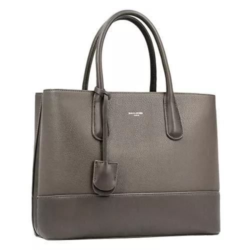 David Jones Taschen & Rucksäcke David Jones - Damen Große Handtasche Henkeltasche - Tote Shopper Bag PU Echtes Leder Stil - Multi Pocket Top Griff Taschen Schultertasche Umhängetasche Arbeit Schule - Taupe Braun