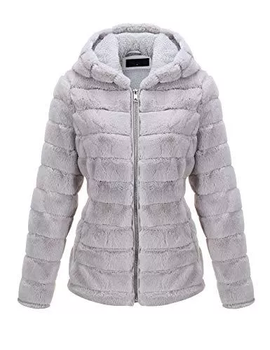 Geschallino Jacken Geschallino Damen Kunstpelz-Fleecemantel für Herbst und Winter, Die flauschige Fuzzy Sherpa Shearling Jacke mit Kapuze