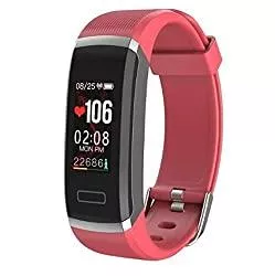 YNLRY Uhren YNLRY Smartwatch GT101 mit Herzfrequenz-Monitor, wasserdicht, Fitnessband, für Damen und Herren, Anruferinnerung, Smartwatch für iOS und Android (Farbe: Rot)