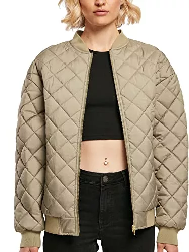 Urban Classics Jacken Urban Classics Damen Jacke Ladies Oversized Diamond Quilted Bomber Jacket, Bomberjacke für Frauen in vielen Farben erhältlich, Größen XS - 5XL