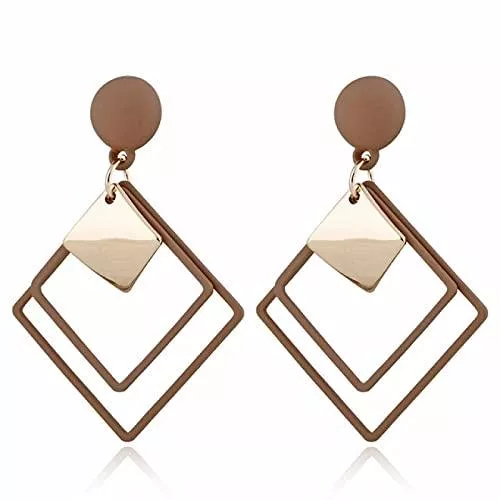 PAIHUIART Schmuck PAIHUIART Ohrringe Ohrstecker Damen Schmuck Earrings Korean Statement Schwarz Acryl Holz Ohrringe Für Frauen Modeschmuck Vintage Geometrische Gold Asymmetrische Ohrring