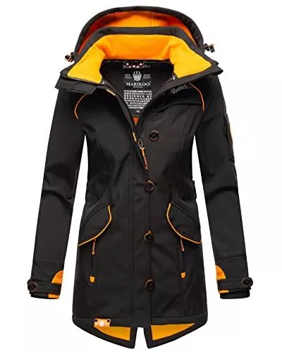 MARIKOO Jacken MARIKOO Damen Softshelljacke mit Kapuze Funktionsjacke Übergangsjacke Windbreaker B921