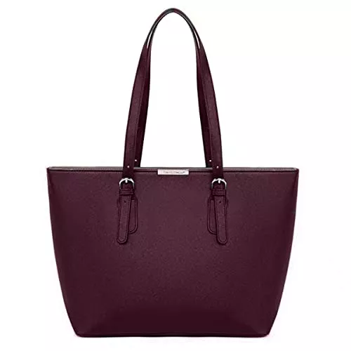 David Jones Taschen & Rucksäcke David Jones - Damen Große Shopper Tote - Large Schultertasche Arbeit Handtasche - PU Leder Henkeltasche - Frau Aktentasche Arbeitstasche A4 Laptop Büro Schule Tasche Shopping Bag - Bordeaux Rot