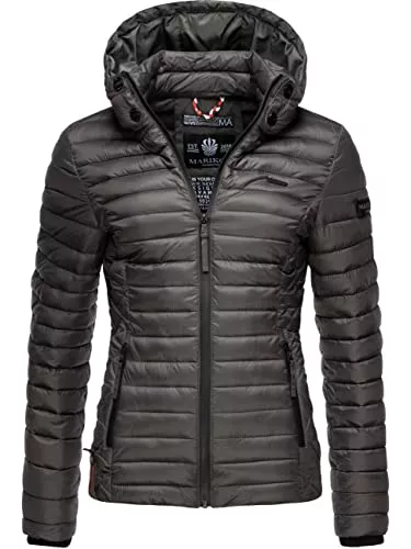 MARIKOO Jacken MARIKOO Damen leichte Übergangsjacke Steppjacke mit Kapuze Samtpfote XS-XXL