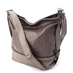 ekavale Taschen & Rucksäcke ekavale Schultertasche für Frauen – Damen Umhängetasche - Handtasche Groß Shopper Lederimitat (Taupe)