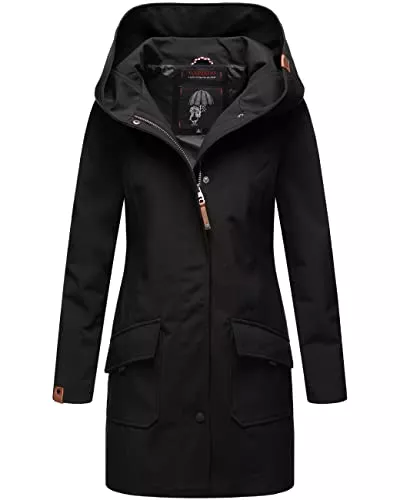 MARIKOO Mäntel MARIKOO Damen Softshell Jacke lang Outdoor Mantel Parka wasserdicht mit Kapuze Mayleen XS-3XL