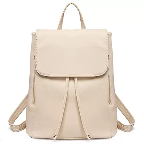 Miss Lulu Taschen & Rucksäcke Miss Lulu Rucksack Damen Kunstleder Rucksack Damen Elegant Rolltop Rucksack Damen Tunnelzug-Design Cityrucksack Tasche Umhängetasche Schulrucksäcke