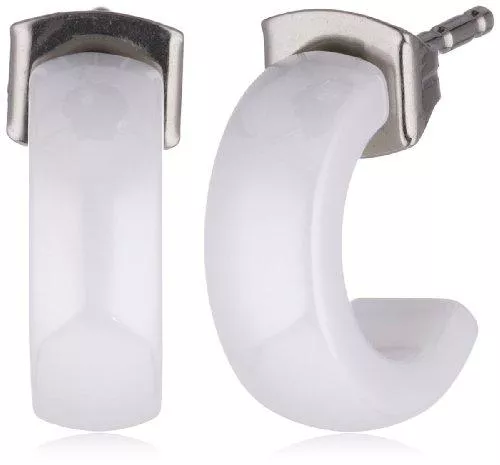 Boccia Schmuck Boccia Damen-Creolen Titan Keramik weiß 0584-01