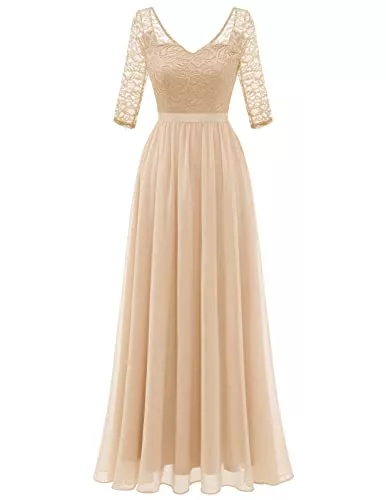 DRESSTELLS Abendkleider DRESSTELLS Damen Elegant Abendkleider Lang Chiffon Ballkleid Brautjungfern Kleid für Hochzeit