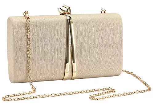 UBORSE Taschen & Rucksäcke UBORSE Abendtasche Damen Blumen Clutch Bag Kette Shiny Elegante Handtasche Umhängetasche für Hochzeit Party