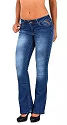 ESRA Jeans ESRA Damen Jeans Jeanshose Bootcut Hose Hüftjeans Damen Schlaghose bis Übergröße B500