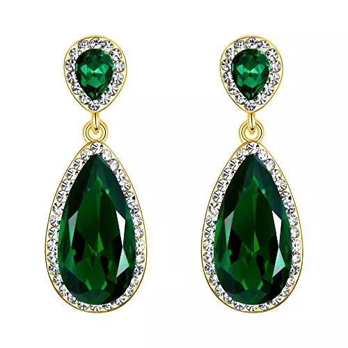 EVER FAITH Schmuck EVER FAITH Damen Ohrringe 7 Farben Strass Kristall Täglich Klassisch Träne Teardrop Ohr Schmuck