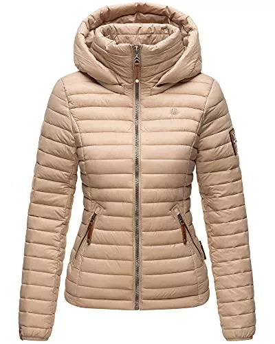 MARIKOO Jacken MARIKOO Damen Jacke Steppjacke Herbst Winter Damenjacke mit Kapuze NEU Löwenbaby