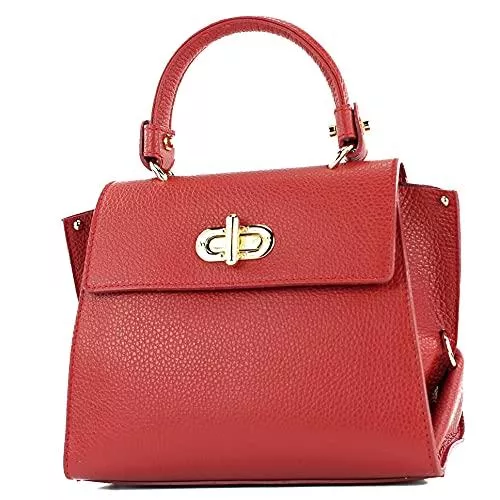 modamoda de Taschen & Rucksäcke modamoda de - T182 - ital. Damen Henkeltasche Klein Leder