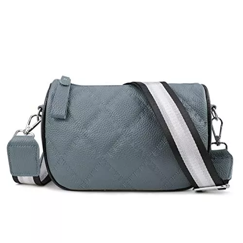 unisoul Taschen & Rucksäcke unisoul Crossbody Bag Damen Blau Damen Umhängetasche Breiter Gurt, Elegant Breite Crossbag Damen Kleine Leder Stylish Bnehmbar Schultertasche Bauchtasche Damen mit Breitem Gurt