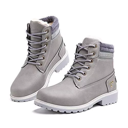 Winterstiefel Stiefel Winterstiefel Damen Gefüttert Winterschuhe Stiefeletten Warm Winter Stiefel Kurzschaft Schneestiefel Boots Frauen Wandern Schwarz Braun Grau Pink 36-43 EU