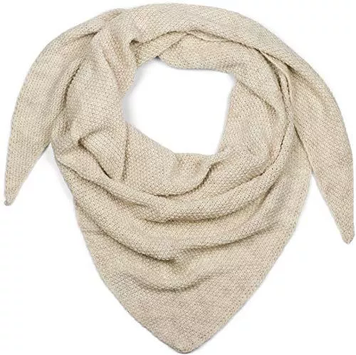 styleBREAKER Schals & Tücher styleBREAKER Damen XXL Strick Dreieck Schal mit Reiskorn Strickmuster in Unifarben, Schal, Leichtes Tuch 01020042