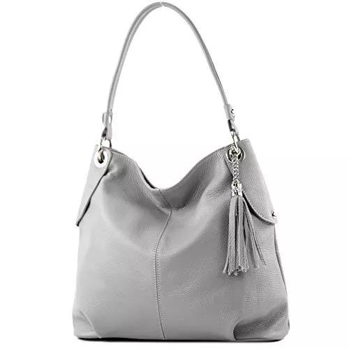 modamoda de Taschen & Rucksäcke modamoda de - T185 - ital. Damen Schultertasche aus Leder
