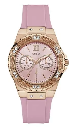 Guess Uhren Guess Damen Analog Quarz Uhr mit Silikon Armband W1053L3
