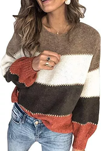 Necooer Pullover & Strickmode Necooer Pullover Damen Langarm Winter Outwear Lässiger Strickpullover Eleganter Pullover mit Liebesdruck für Frauen