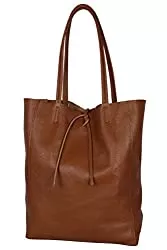 AmbraModa Taschen & Rucksäcke AmbraModa GL032 - Italienische Handtasche, Shopper, Schultertasche, Einkaufstasche mit Innentasche aus echtem Leder