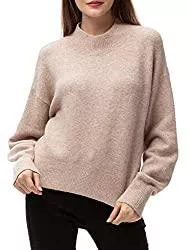 Woolen Bloom Pullover & Strickmode Woolen Bloom Strickpullover Damen Strickpulli Oversize Rundhals Pullover Kurz Pulli Langarm Einfarbig Sweater Oberteil Tops für Herbst Winter