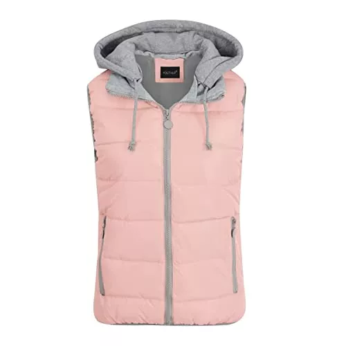 YOUTHUP Westen YOUTHUP West Damen Steppweste mit Kapuze Leicht Winterweste Freizeit Outdoor Ärmellos Jacke Gilet Bodywarmer