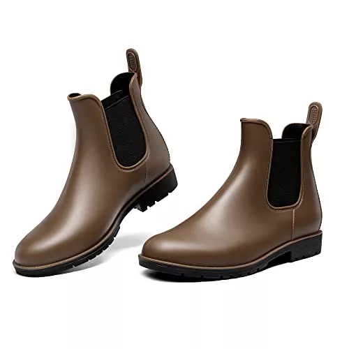 DREAM PAIRS Stiefel DREAM PAIRS Damen Stiefel Regenstiefel Gummistiefel Frauen Ankle Wellies Damen Chelsea Booties Wasserdicht