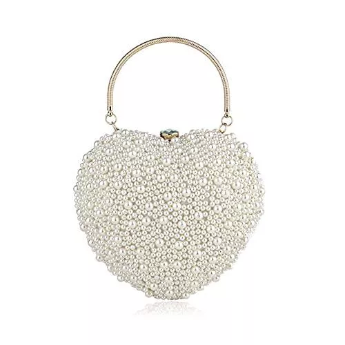 HMNS Taschen & Rucksäcke HMNS Damen Clutch Perlen Abendtasche Elegant Handtasche Brauttasche für Hochzeit Party