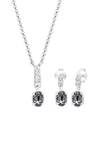 Elli Schmuck Elli Schmuckset Damen Schmuckset mit Kristalle in 925 Sterling Silber