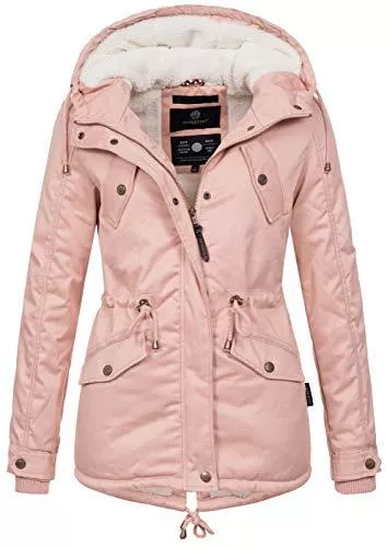 MARIKOO Jacken MARIKOO Damen Winter Jacke Parka Winterjacke Teddyfell gefüttert B376