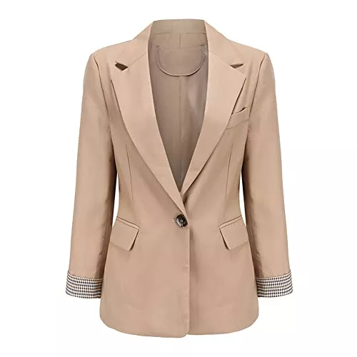 YYNUDA Blazer YYNUDA Blazer Damen Elegant Sportlich Kurzblazer Business Slim Fit Anzugjacke Sakko Jacke für Freizeit