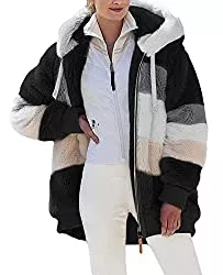 ABINGOO Jacken ABINGOO Damen Mantel Kapuzenjacke Winterjacke Mode Warm Hoodie Pullover Jacken Reißverschluss Plüschjacke Fleecejacke Oberteile