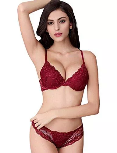 Bluewhalebaby Unterwäsche & Dessous Super Push Up Sexy BHs Set Transparent Unterwäsche Dessous Spitze BH & Passende Panty für Frauen