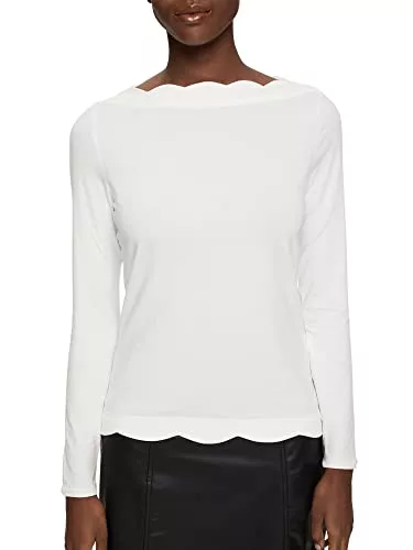ESPRIT Langarmshirts ESPRIT Collection Longsleeve aus Jersey mit Bogenkante
