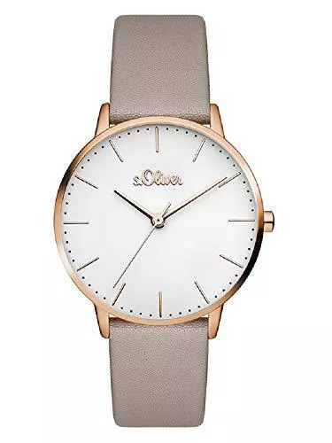 s.Oliver Uhren s.Oliver Damen Analog Quarz Armbanduhr mit Lederarmband