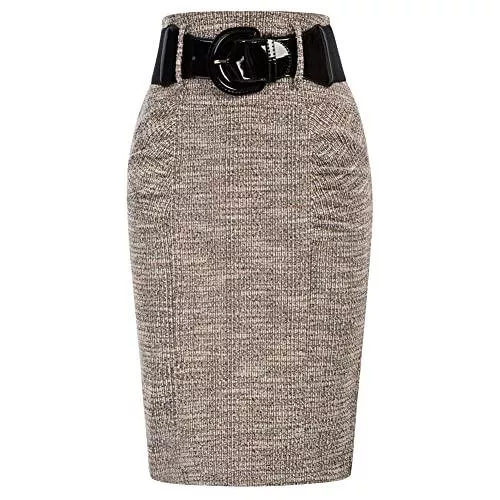 Belle Poque Röcke Belle Poque Damen Retro 50s Bleistiftrock Hohe Taille Röcke Bodycon Röcke mit Gürtel Herbst