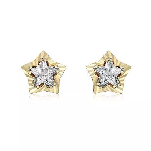 CARISSIMA Schmuck Carissima Damen-Ohrstecker, 9 Karat Gelbgold, Zirkonia, Diamantschliff, 7,4 x 7,1 mm