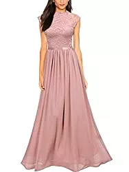 MIUSOL Abendkleider MIUSOL Abendkleid Lang Elegant Brautjungfer Chiffon Faltenrock Langes Kleid Bodenlang Kleid