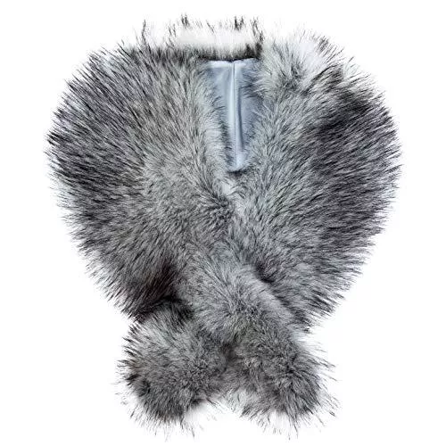 Futrzane Schals & Tücher Futrzane langes Kunstfell-Schal-Wrap für Damen - edle Stola - wie echtes Fell