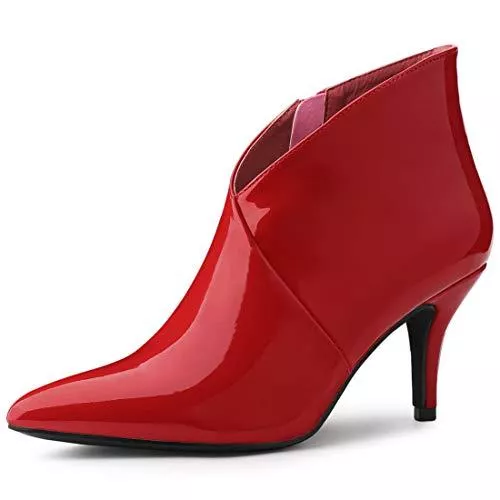 Allegra K Stiefel Allegra K Damen V Form Spitze Zehen Stiletto Absatz Stiefeletten