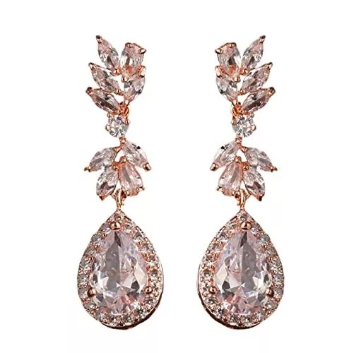 LuisFranklin Schmuck LuisFranklin Ohrringe Ohrstecker Damen Schmuck Earrings Luxuriöse Elegante Kristall-Cluster-Tröpfchen-Tränen-Blumen-Hochzeits-Ohrringe Für Frauen Statement-Vintage-Schmuck