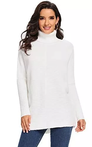 AVACOO Pullover & Strickmode AVACOO Damen Rollkragenpullover Lang Strickpullover Fledermausärmel Dick Pullover Elegant